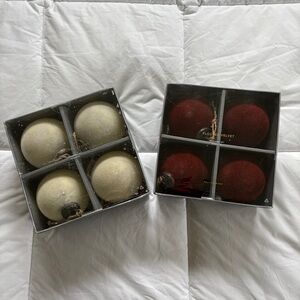 Pottery Barn Large Flocked Velvet Ornaments